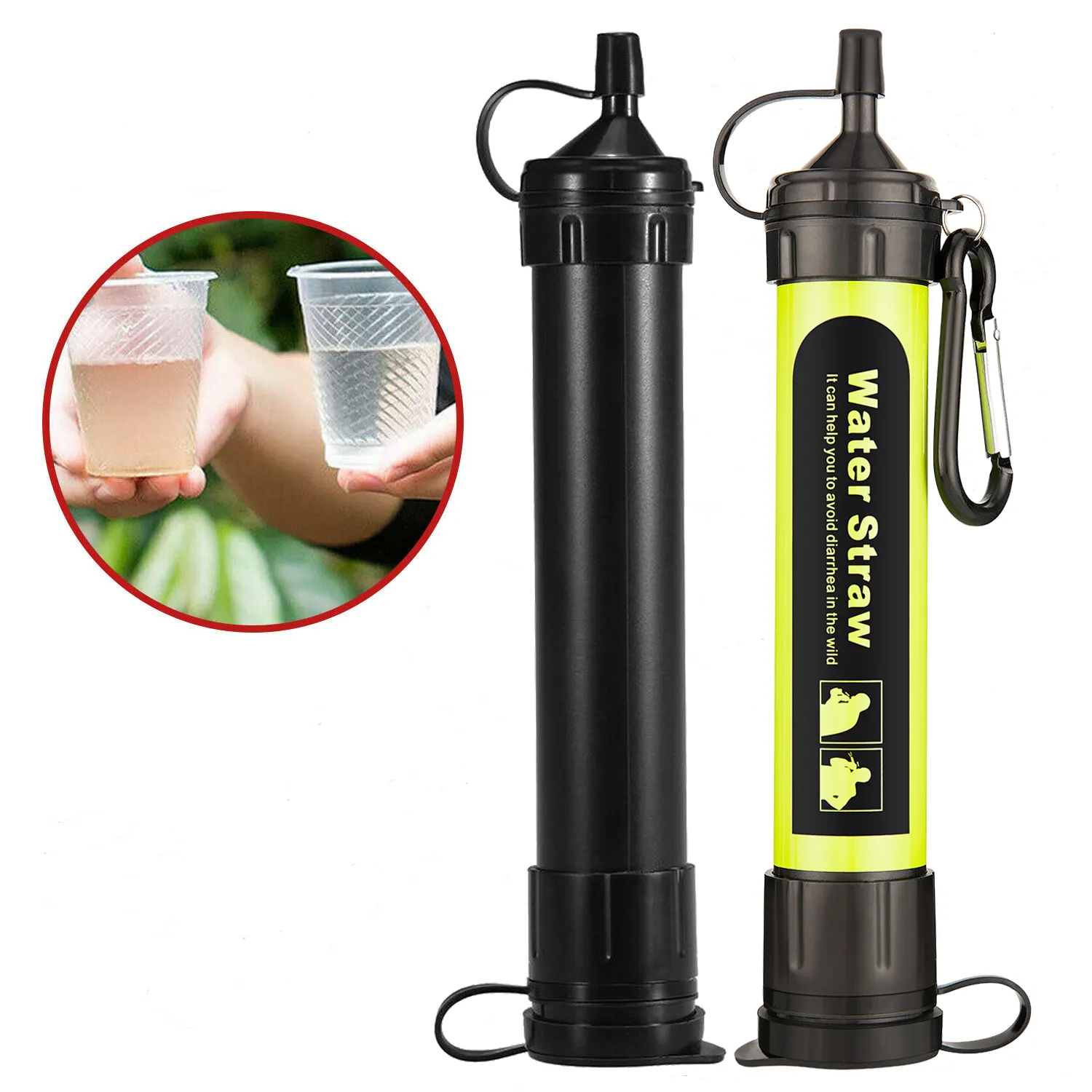 Online supplying Outdoor camping hiking water filtration straw Personal Survival water filter straw