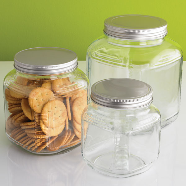 Anchor Hocking Glass Cracker Jars with Aluminum Lids