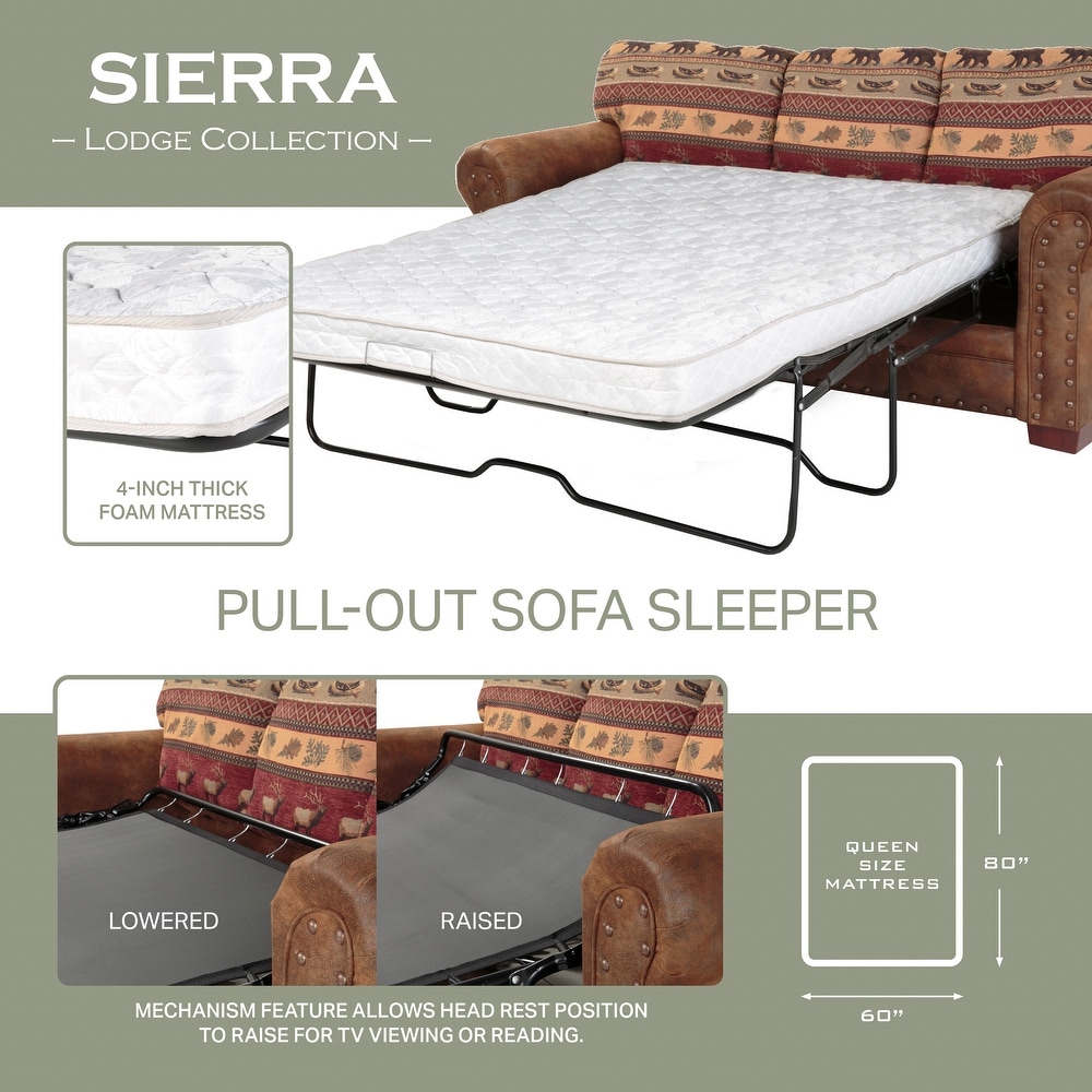 Sierra Mountain Lodge Four piece Group with Sofa Sleeper