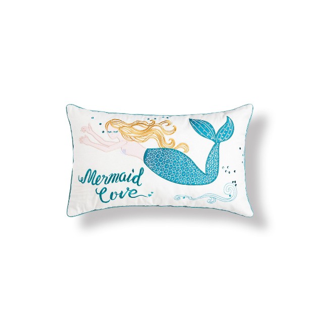 X 24 quot Mermaid Love Embroidered Throw Pillow