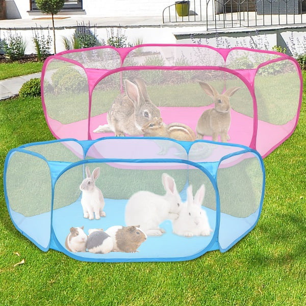 Harupink Pet Playpen Portable Open Indoor/Outdoor Small Animal Cage Tent Fence for Children Hamster Chinchillas and Guinea-Pigs