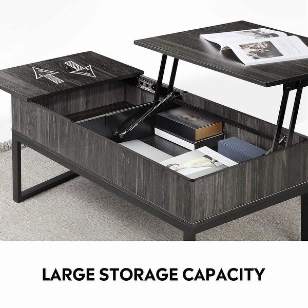 Lift Top Coffee Table with Hidden Compartment and Slide Drawer