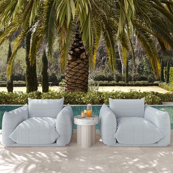 Saint Tropez Striped Stuffed Outdoor Armchair