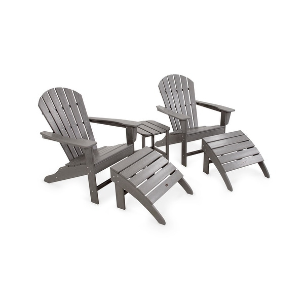 POLYWOOD South Beach Adirondack Chair 5Piece Set，White