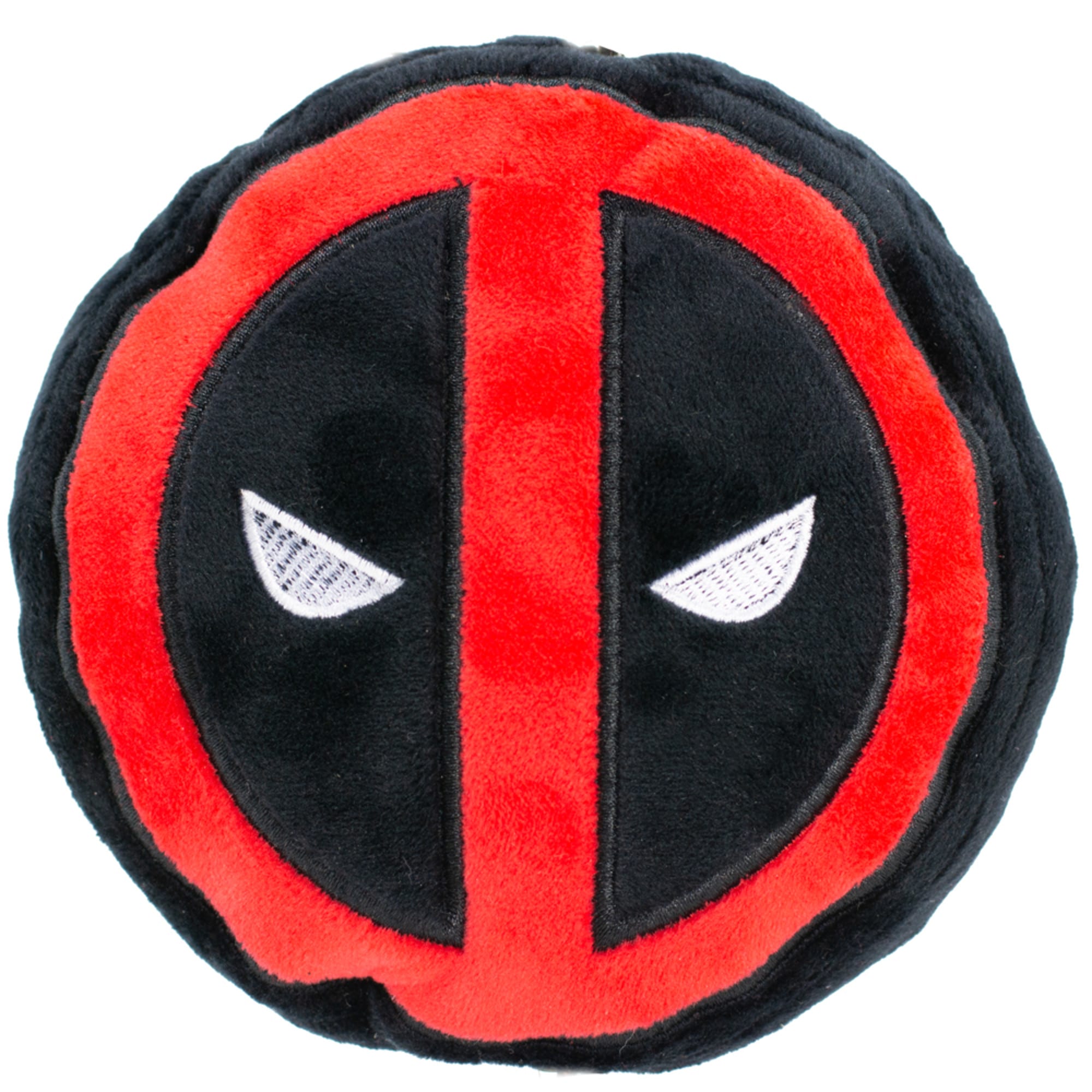 Buckle-Down Red/Black/White Marvel Deadpool Logo Plush Squeaker Dog Toy， X-Small