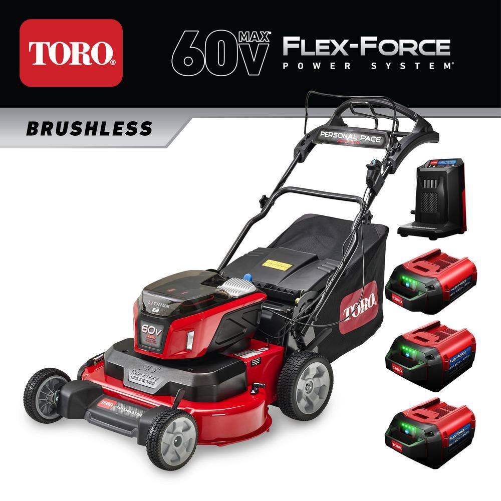 Toro 30 in eTimeMaster 60V Max Personal Pace Traction Assist Self-Propelled Cordless Mower - 10Ah 5Ah 2.5Ah BatteryCharger 21493