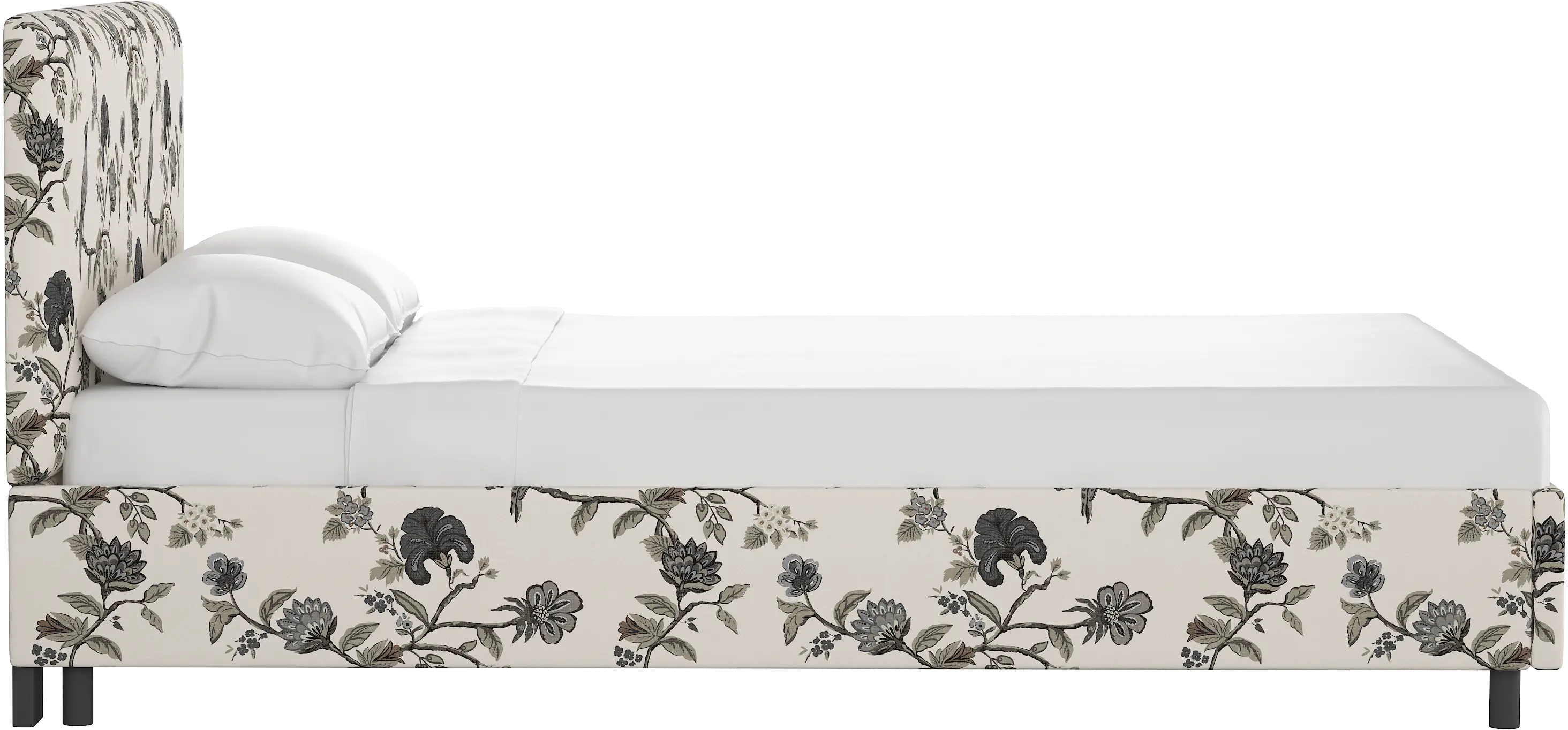 Brianna Black Bird Floral Twin Platform Bed - Skyline Furniture