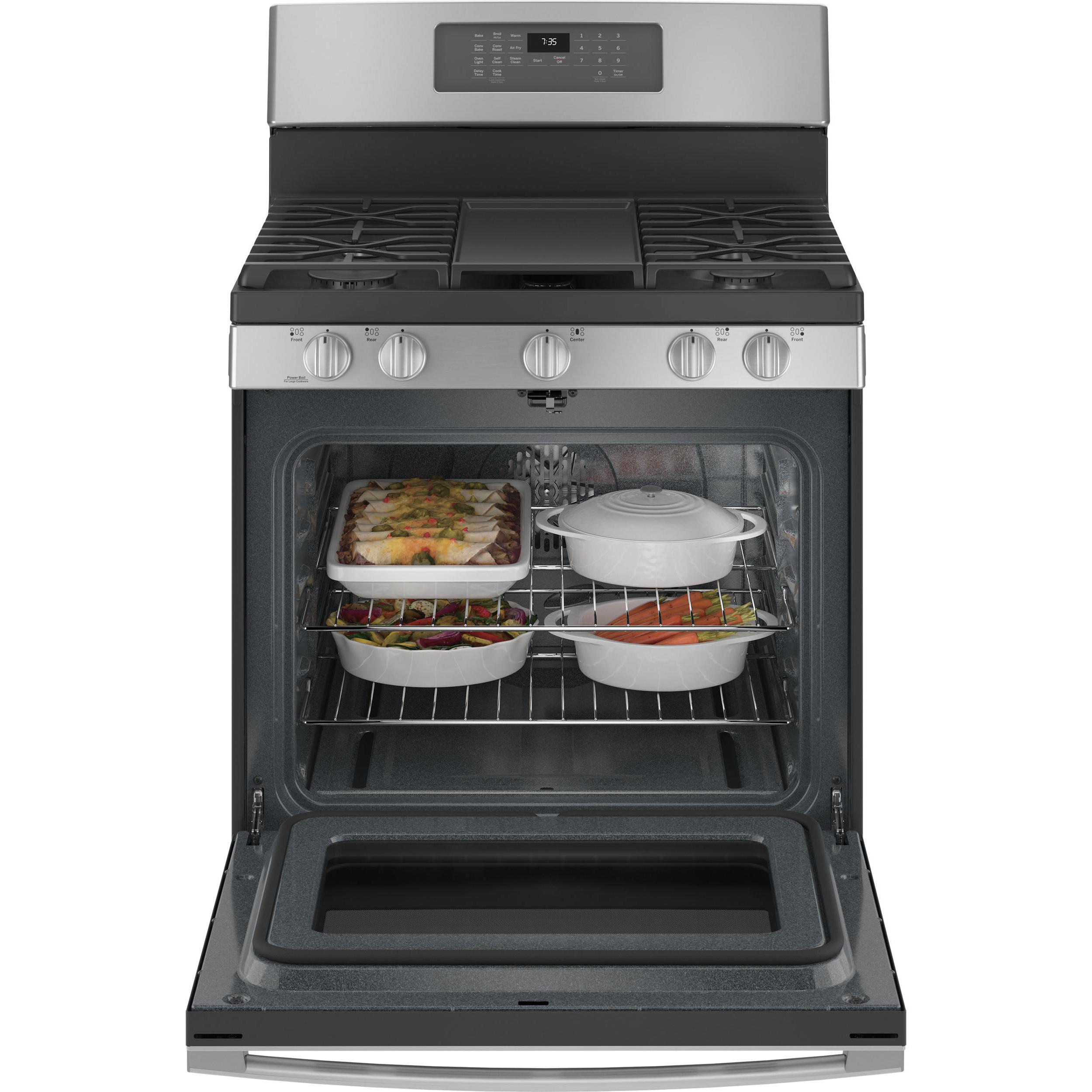 GE 30-inch Freestanding Gas Range with Convection Technology JCGB735SPSS