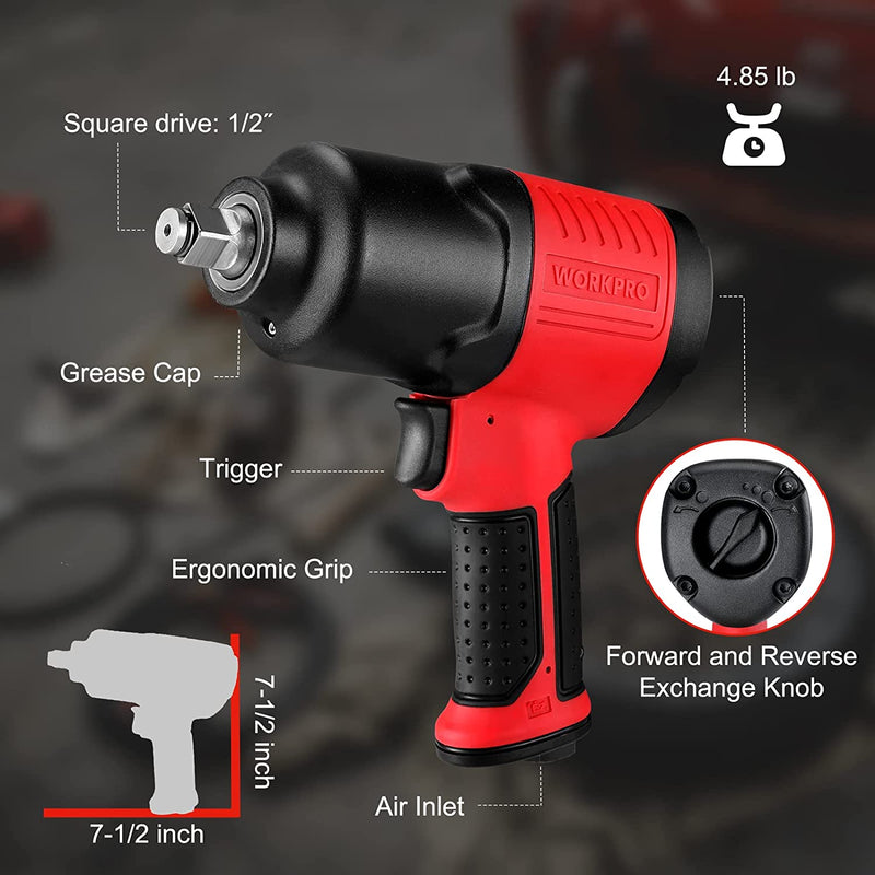 WORKPRO 1 2  Drive Air Impact Wrench for Changing Tires Auto Repair