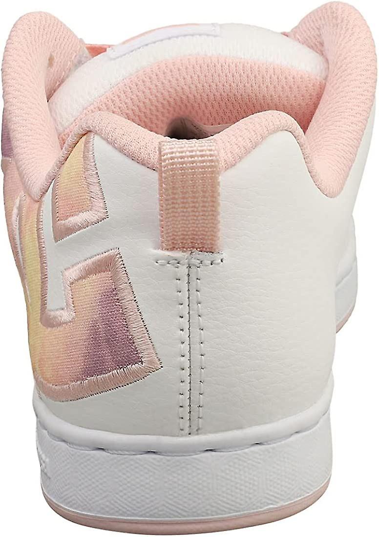 DC Court Graffik Peach White Womens Leather Skate Trainers