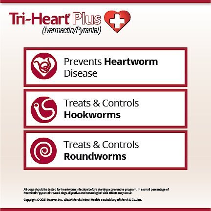 Tri-Heart Plus Chewable Tablet for Dogs， 51-100 lbs， (Brown Box)