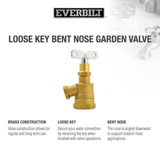 Everbilt 1 in. Brass FPT x MHT Bent Nose Loose Key Garden Valve 108-135EB