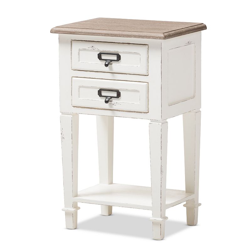 Baxton Studio Dauphine Distressed Nightstand