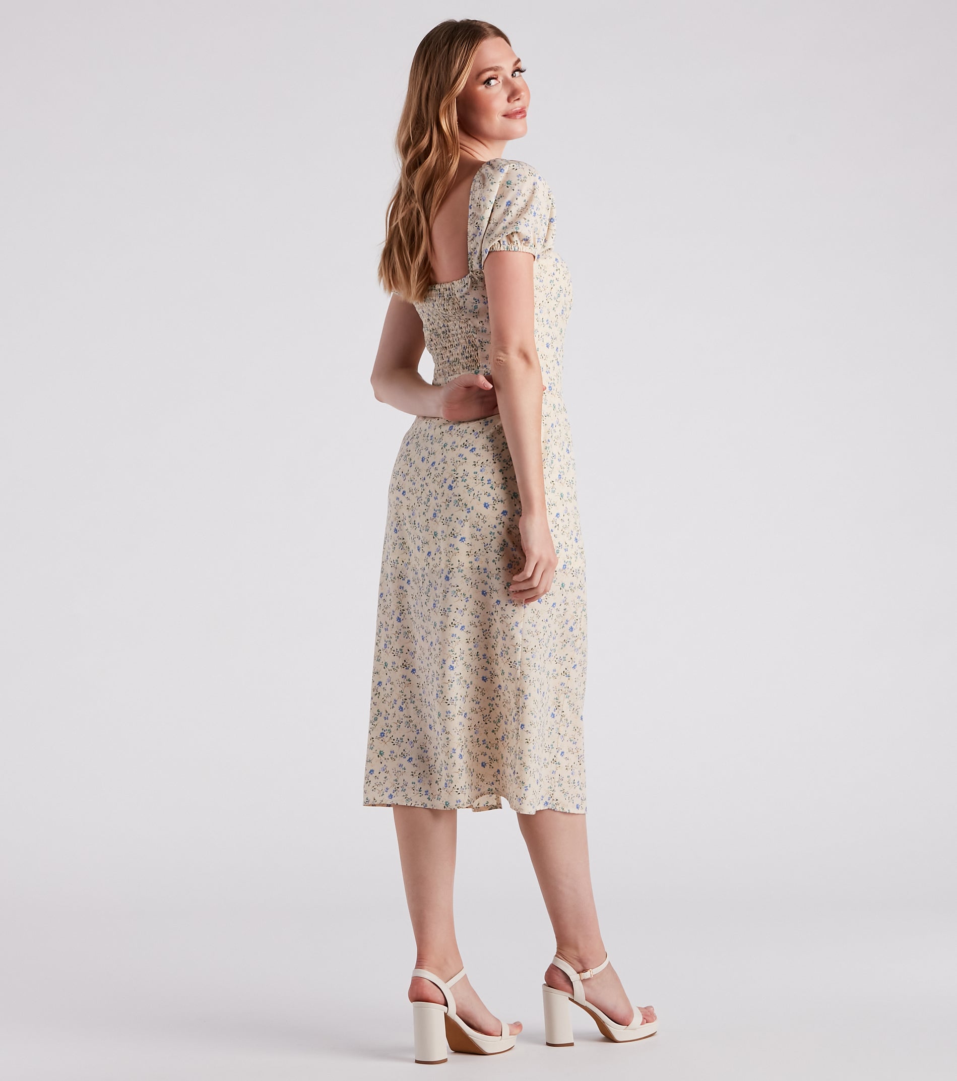 Spring Stroll Ditsy Floral Midi Dress