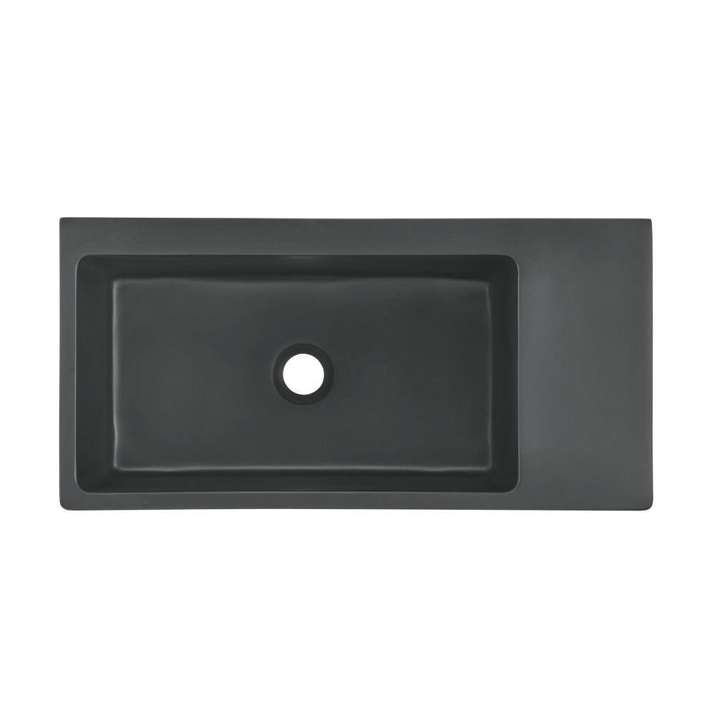 Swiss Madison Delice 24 in. Ceramic Rectangular Wall-Mount Bathroom Sink in Matte Black SM-WS355MB