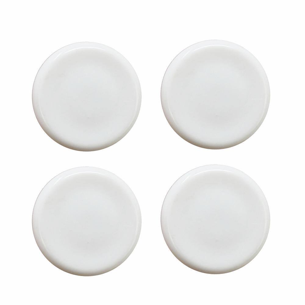 Everbilt 78 in. White Plastic Round Nail-On Furniture Glides with Nylon Base for Floor Protection (4-Pack) 4609744EB