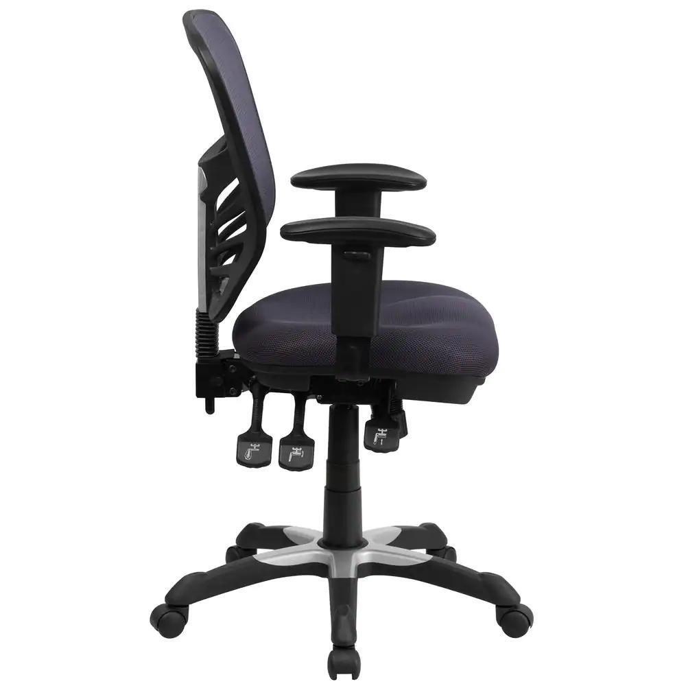 Flash Furniture Mid-Back Dark Gray Mesh Swivel Task Chair with Triple Paddle Control