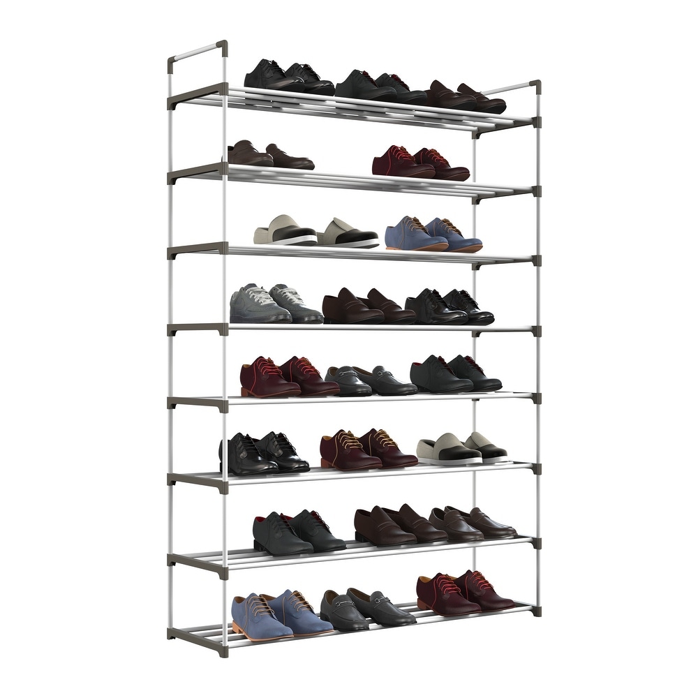 Shoe Rack   Shoe Organizer for Closet  Bathroom  Entryway by Home Complete (White)