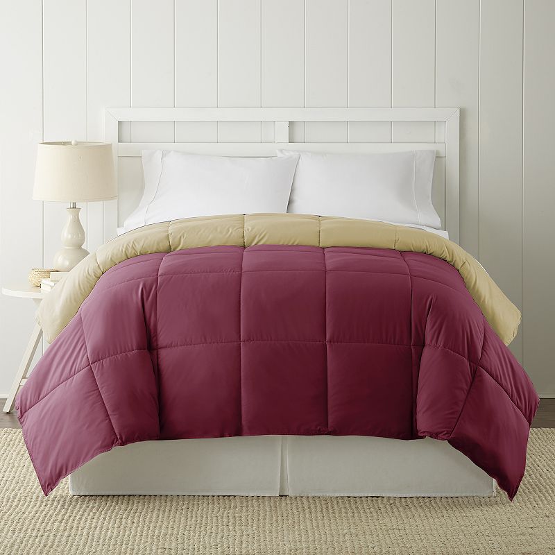 Solid Down-Alternative Reversible Comforter