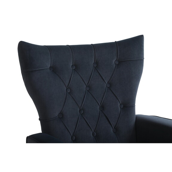 Modern Accent Chair with Ottoman  Comfy Armchair f...