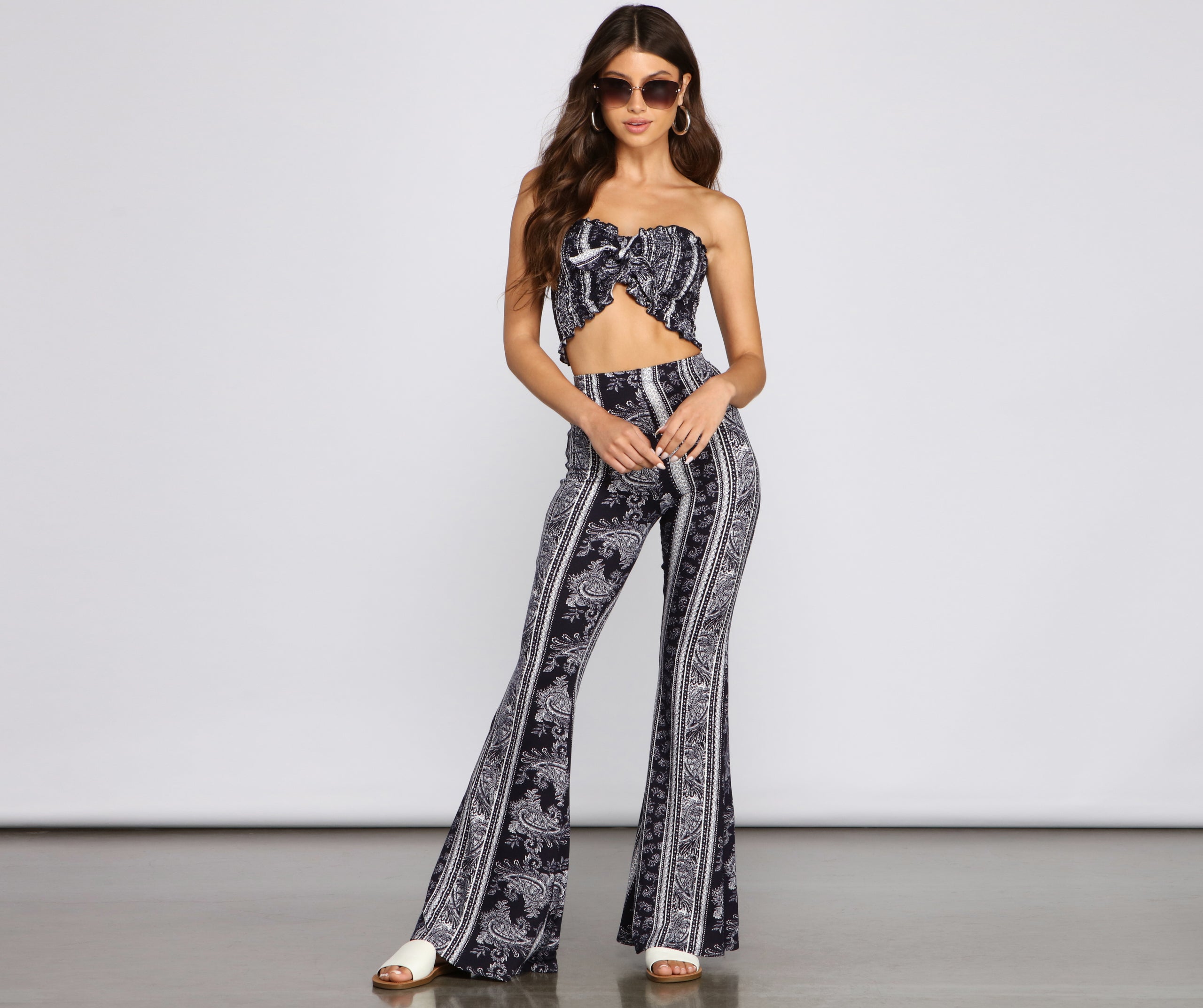 Good Vibes Paisley Flare Pants