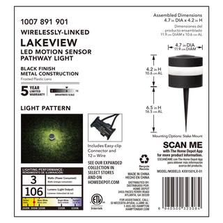 Hampton Bay Lakeview Low Voltage Black LED Marquee Path Light KXX1501LX-01