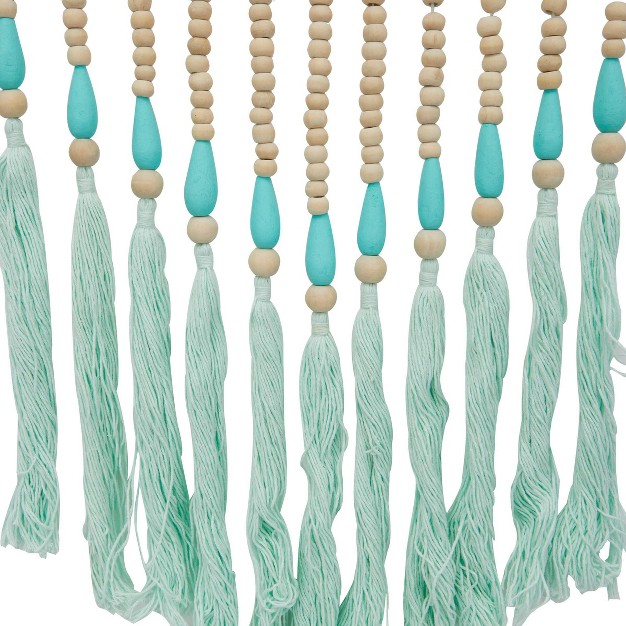 Set Of 3 Cotton Macrame Handmade Beaded Wall Decors With Fringe Tassels Olivia amp May