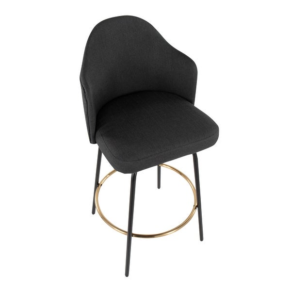 Carson Carrington Valsatra Upholstered Bar Stool with Metal Base (Set of 2)