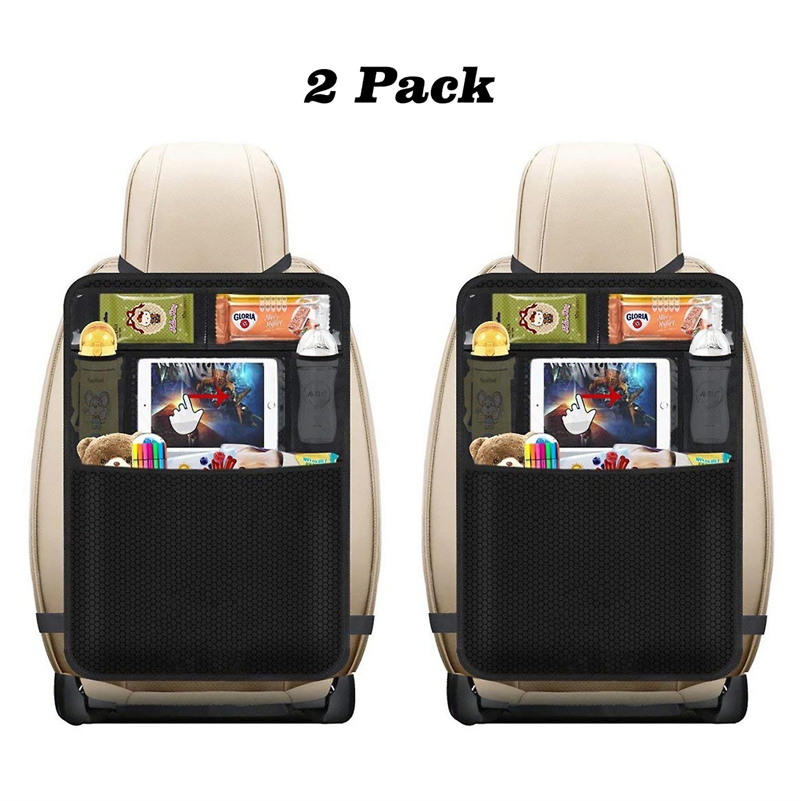 Car Storage Bag 2 Pieces Children Car Rear Seat Organizer 600d Oxford Cloth Waterproof Rear Seat Protector With Tablet Holder