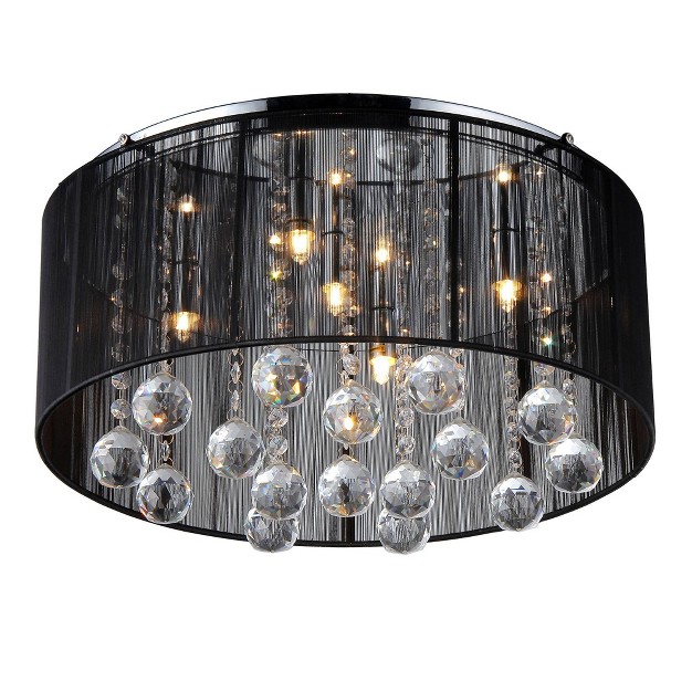 X 17 quot X 9 quot Crystal Ceiling Light Black Warehouse Of 