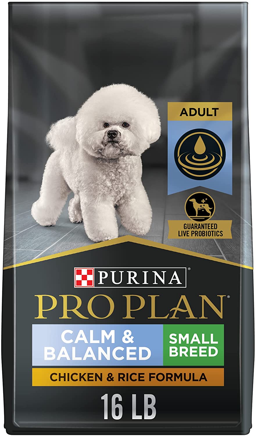 Purina Pro Plan Calm and Balanced Adult Small Breed Chicken and Rice Formula Dry Dog Food - 16 lb. Bag