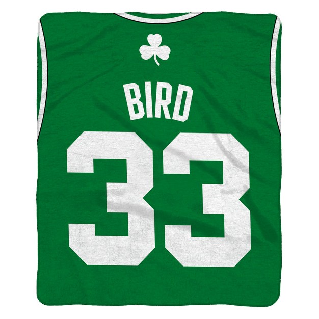 Sleep Squad Boston Celtics Larry Bird 60 X 80 Raschel Plush Jersey Blanket