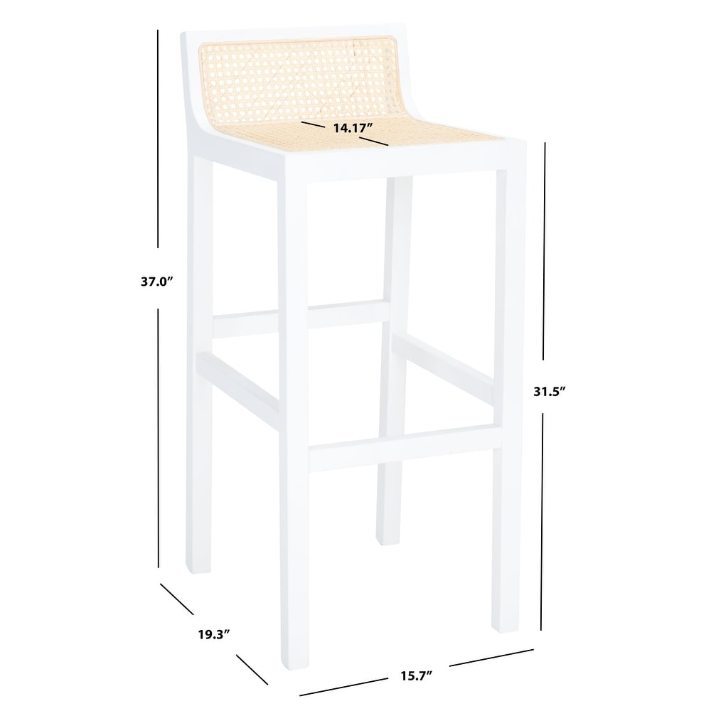 SAFAVIEH Saito Low Back Cane Bar Stool   16\