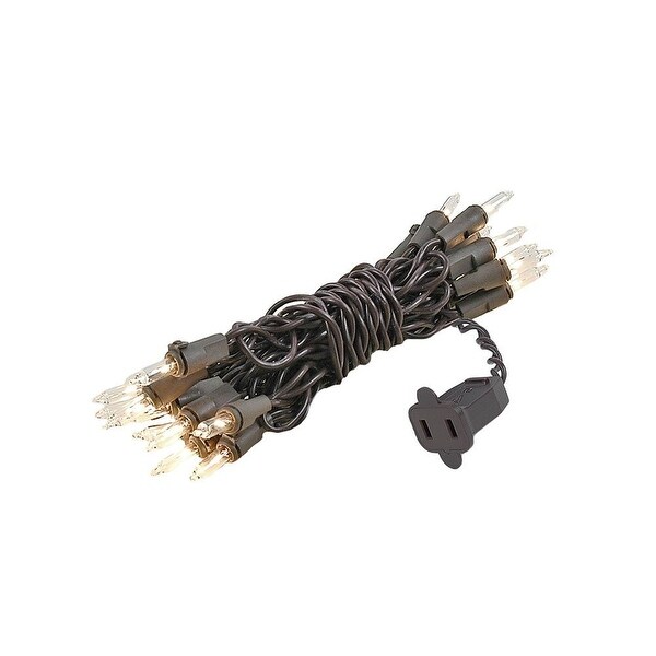 20 Light Clear Christmas Craft Mini Light Set，Brown Wire，8' Long