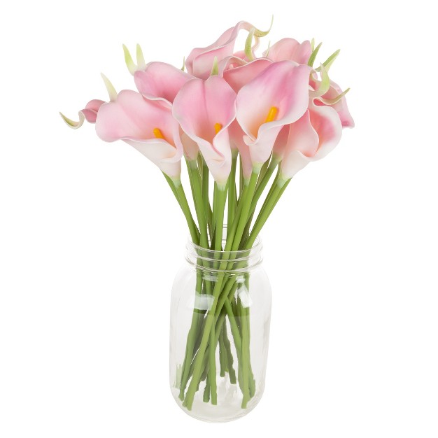 Nature Spring Faux Calla Lily Bundle - 24， Coral