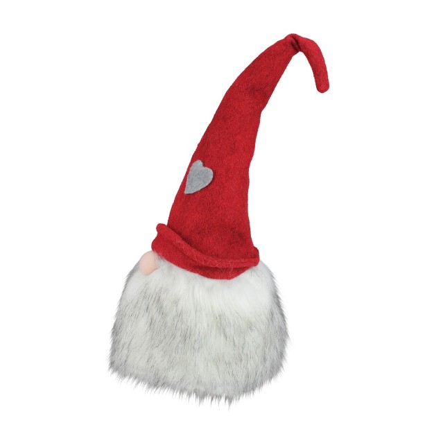 Northlight 21 Gnome With Bendable Red Felt Hat With Grey Heart Accent Christmas Decoration