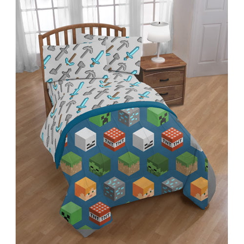 Fingerlings Minecraft Isometric Reversible Comforter Set