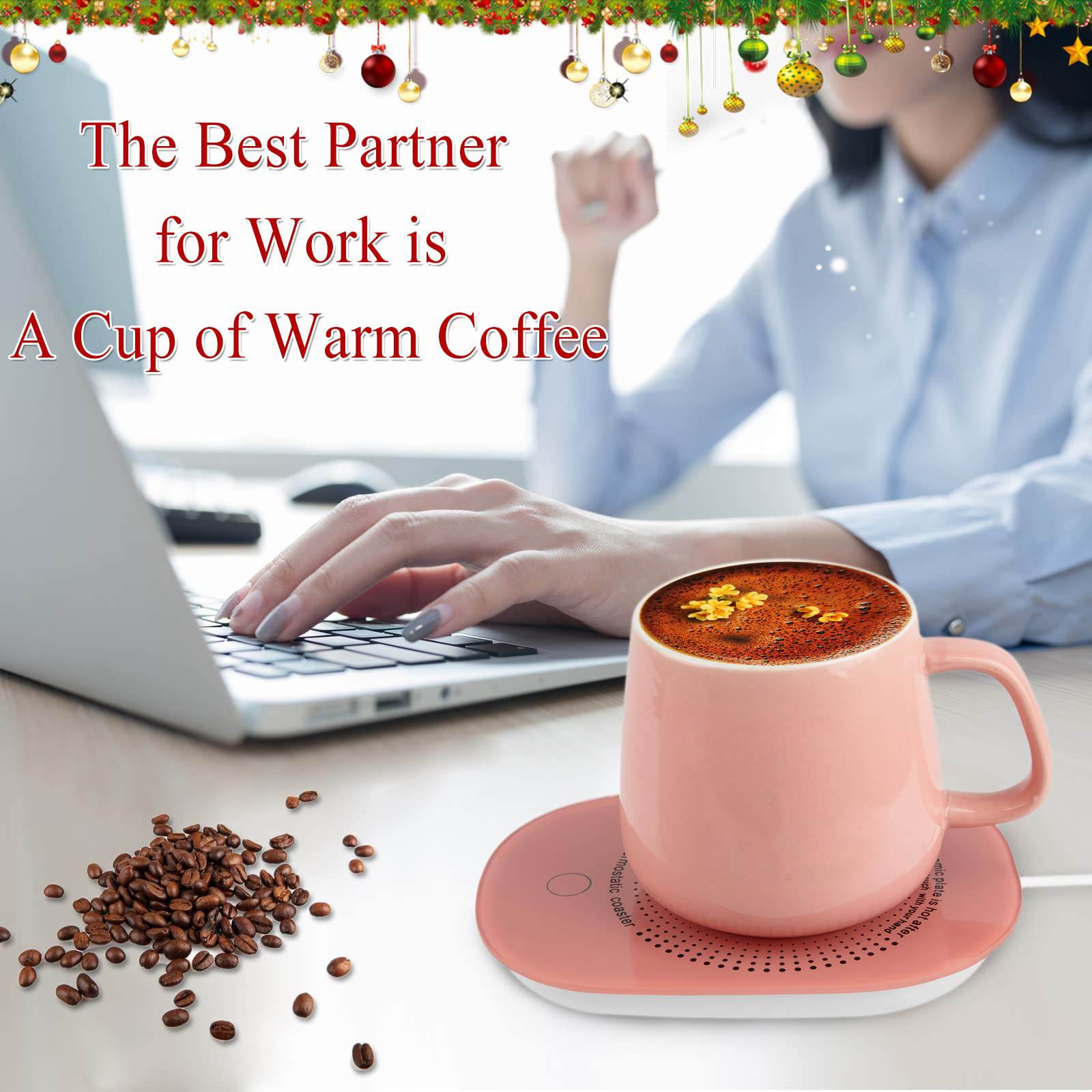 Coffee Mug Warmer with Mug，Coffee Cup Mug Warmer for Desk with Auto Shut Off， Mug Warmer Set for Desk Home Office