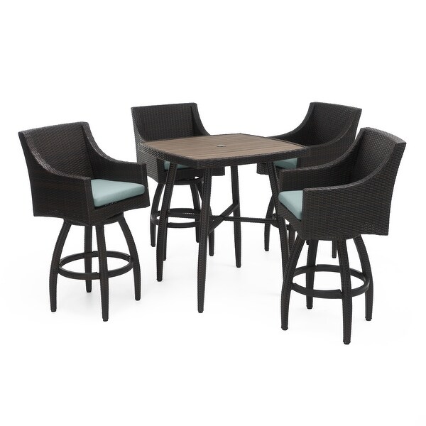 Deco 5 Piece Sunbrella Outdoor Patio Barstool Set