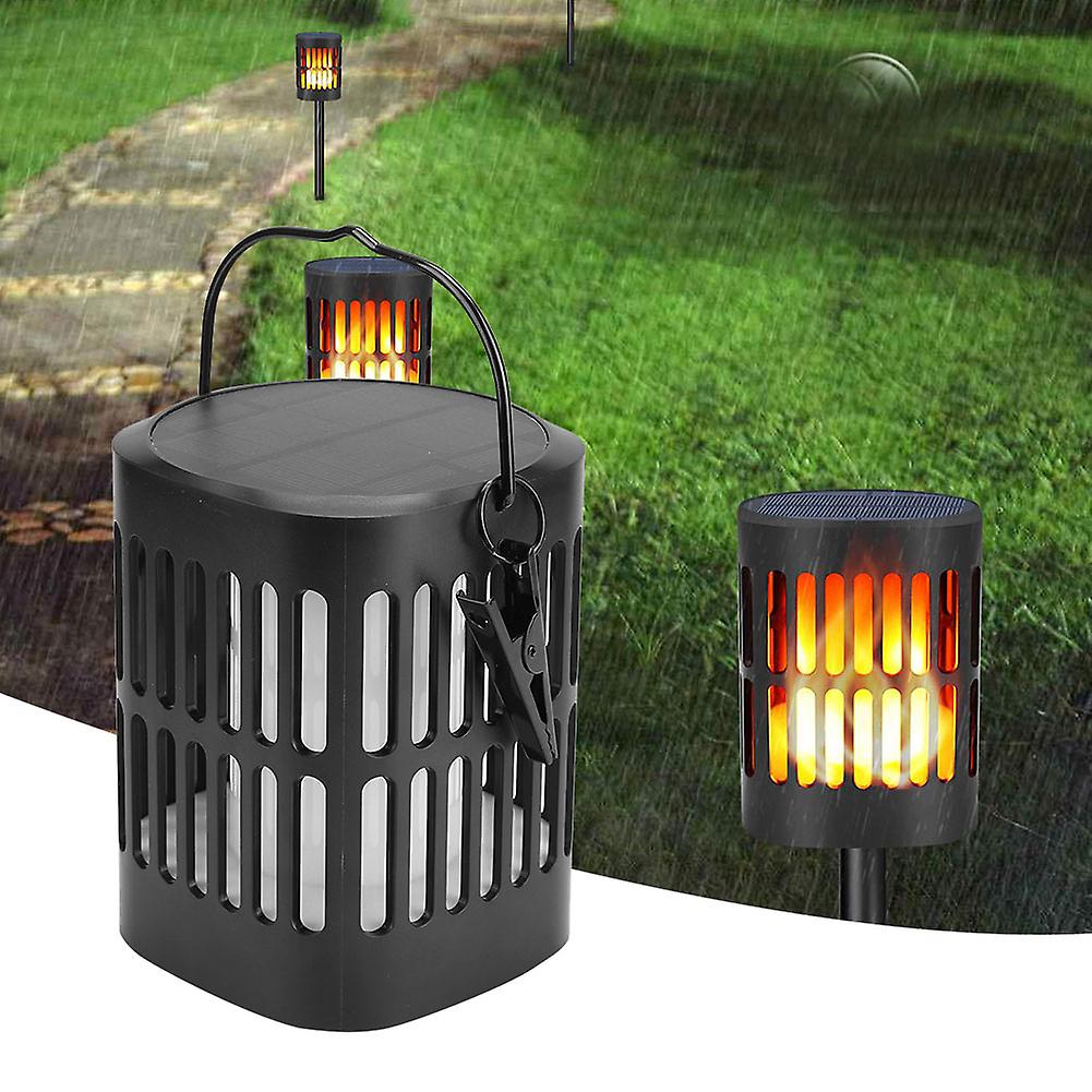 2pcs Outdoor Garden Flame Led Solar Light Waterproof Yard Hanging Lantern Lamp Decor