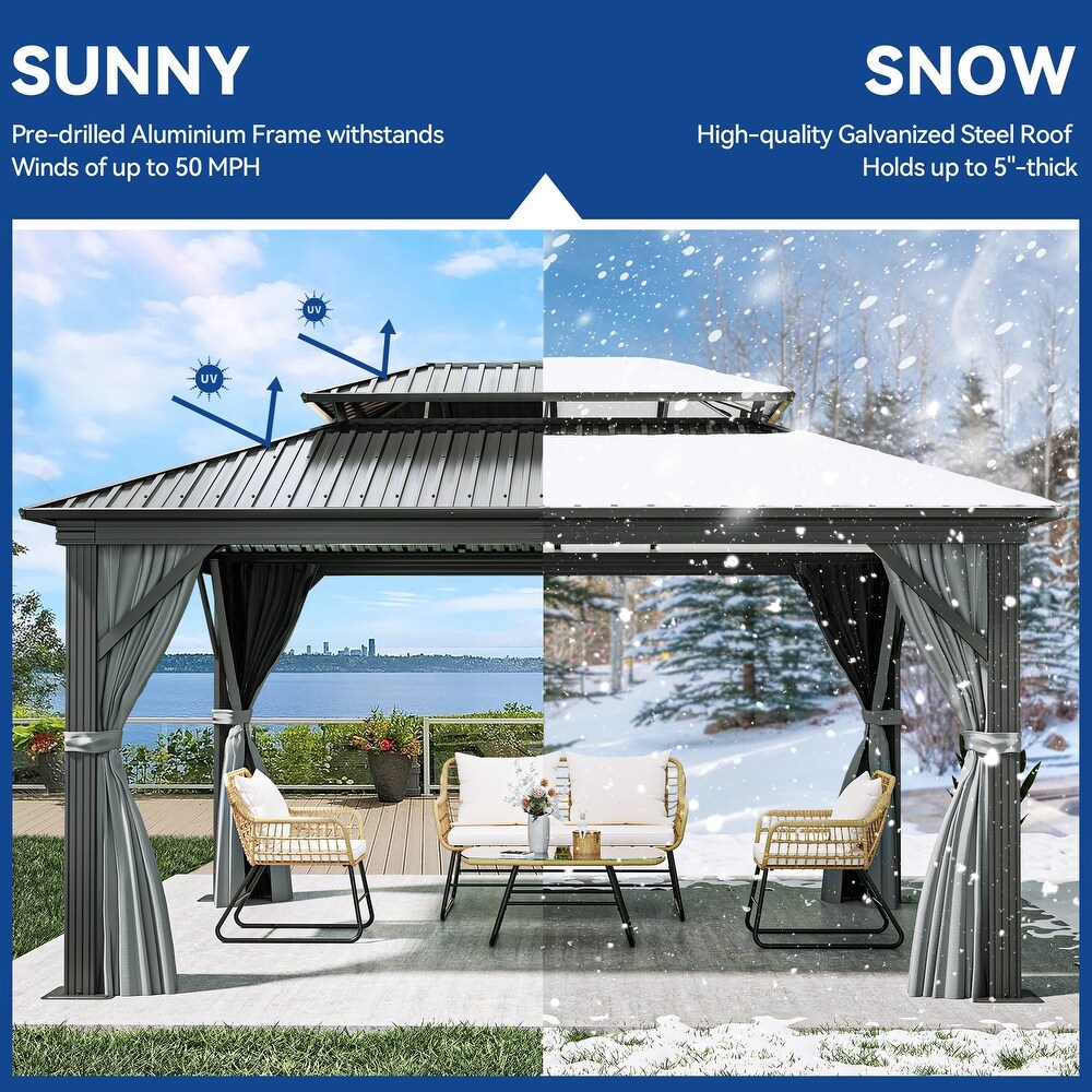 20 Ft. Wide Metal Outdoor Canopy Gazebo