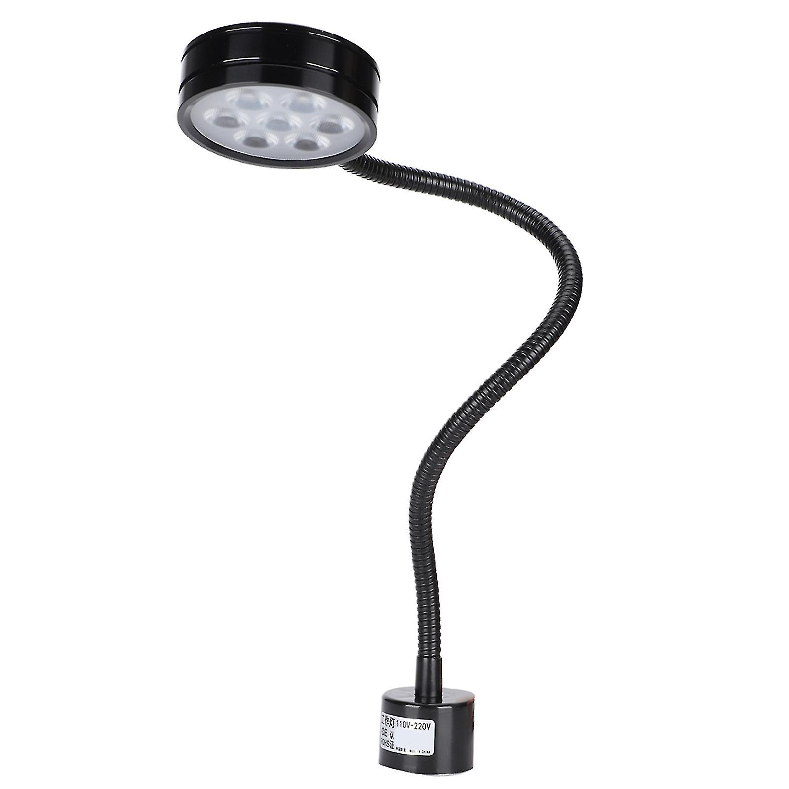 7W LED Work Light Adjustable Neck Magnetic Base Lamp for CNC Machining US Plug 110‑220V