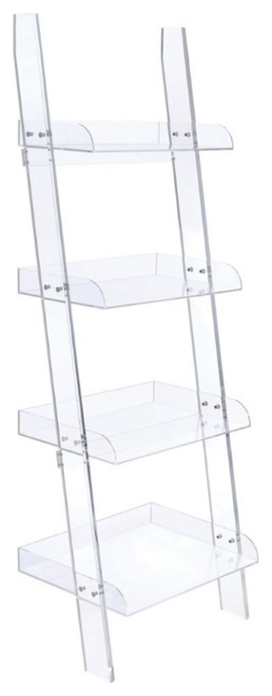 Home Square 2 Piece Furniture Set with Writing Desk and Acrylic Ladder Bookcase   Bookcases   by Homesquare  Houzz