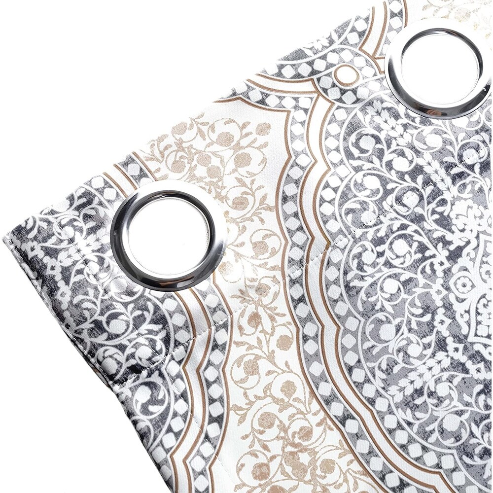 DriftAway Adrianne Pastel Damask Room Darkening Curtain Panel Pair