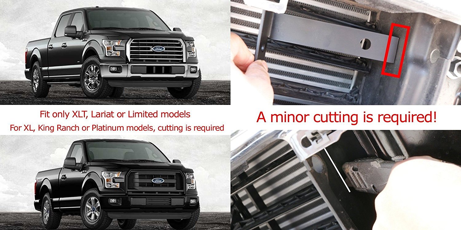 iJDMTOY Lower Grille Mount LED Light Bar Compatible With 2015-20 Ford F150 XLT Lariat Limited， Includes (1) 96W High Power LED Lightbar， Lower Bumper Opening Mount Brackets and On/Off Switch Wiring