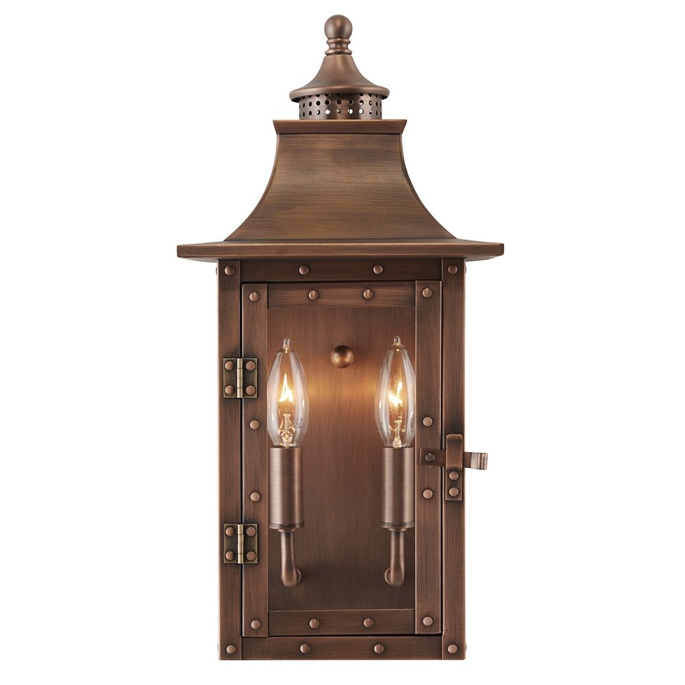 St. Charles 2 light Copper Patina Outdoor Wall Mount