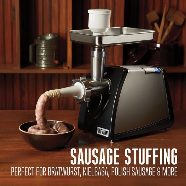 Weston #8 650 Watt Electric Meat Grinder and Sausage Stuffer