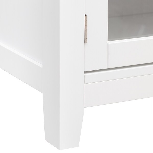 Modern Console Table with 2 Doors and 6 Small Storage Grid