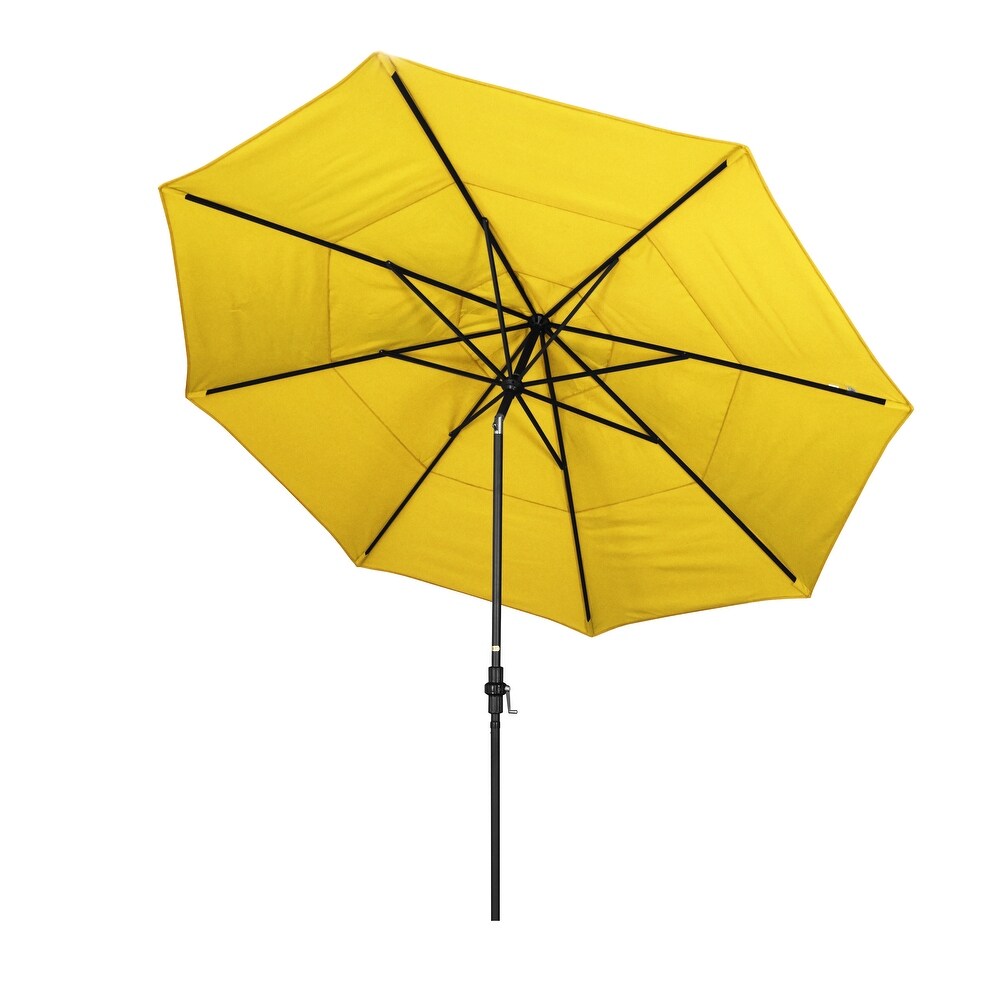 California Umbrella 11 Foot Round Aluminum  Crank Open Collar Tilt Patio Umbrella  Sunbrella Fabric