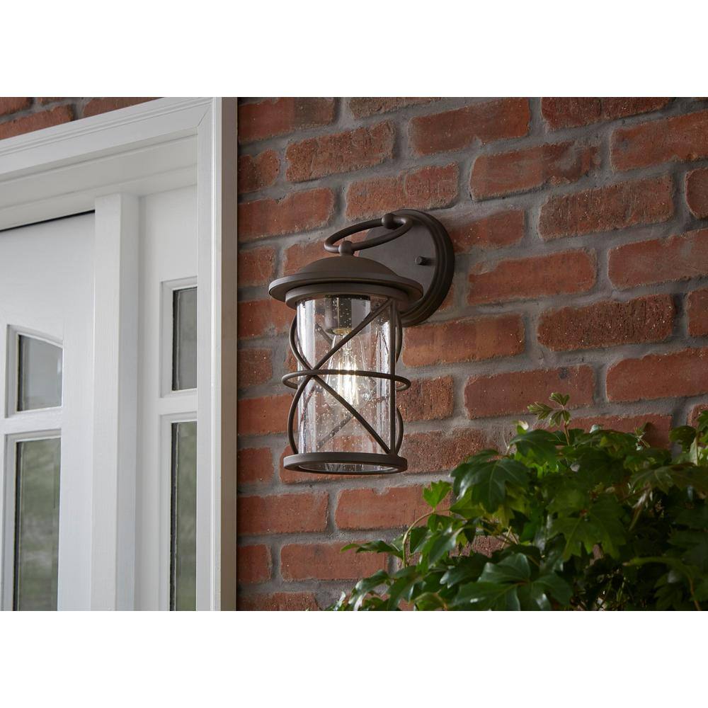 Hampton Bay Wakefield 1-Light Bronze Outdoor Wall Lantern Sconce WB1097-OWL